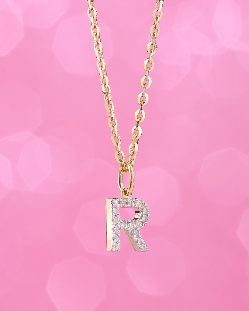 Mini diamond initial necklace on sale