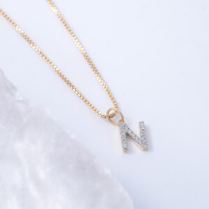 Mini Amour Diamond Initial Pendant