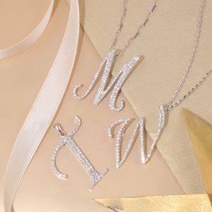 Pavé Diamond Initial Pendant