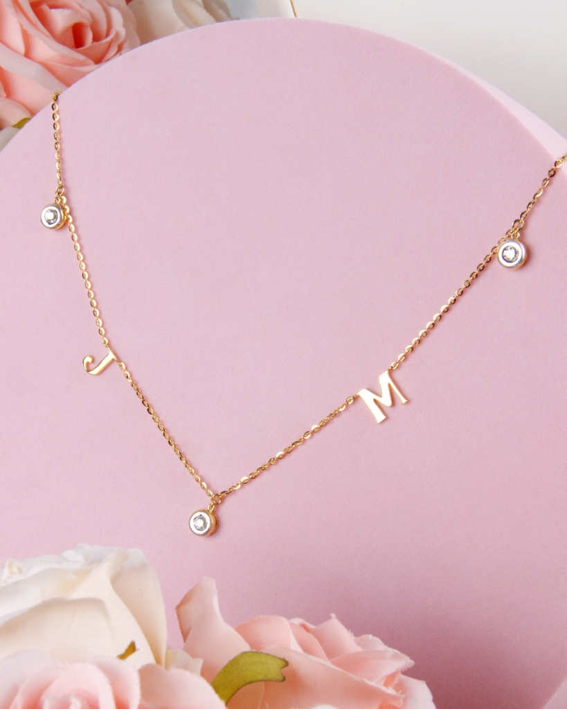 Brilliance Double Initial Necklace DiaGold